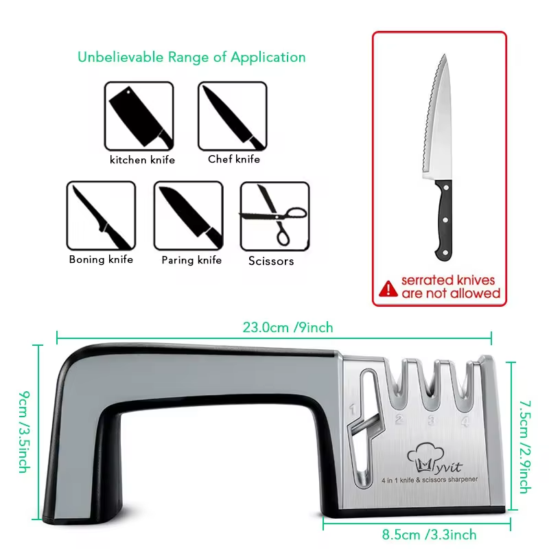 4 i 1 Kniv- och saxslipare