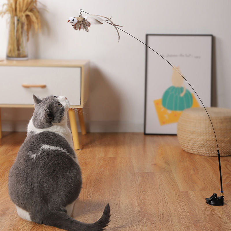 Ståltråd Fjäder Rolig Kattpinne Lång Stav