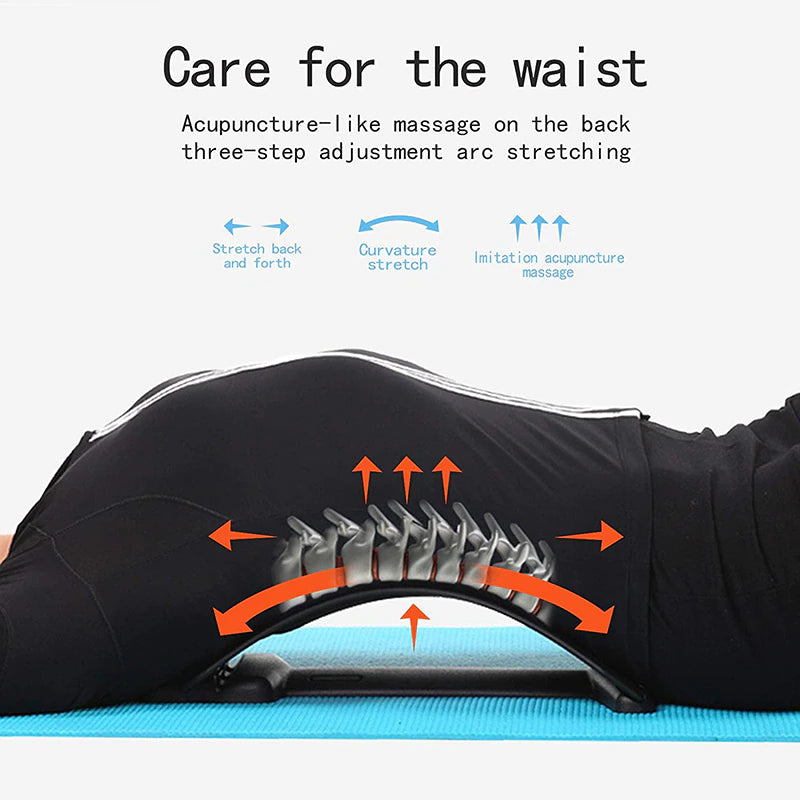 Ergonomisk ländryggssträckare och ryggmassagerare