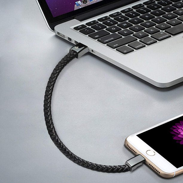 Bärbart läderarmbandsladdare med USB