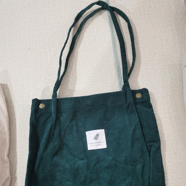 Corduroy Shoulder Tote Bag