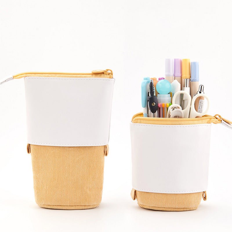Multifunctional Corduroy Retractable Pencil Case