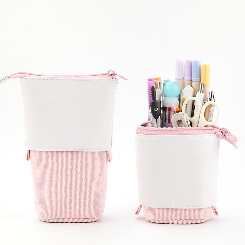 Multifunctional Corduroy Retractable Pencil Case
