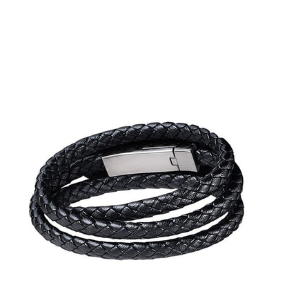 Bärbart läderarmbandsladdare med USB