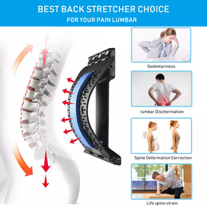 Ergonomisk ländryggssträckare och ryggmassagerare