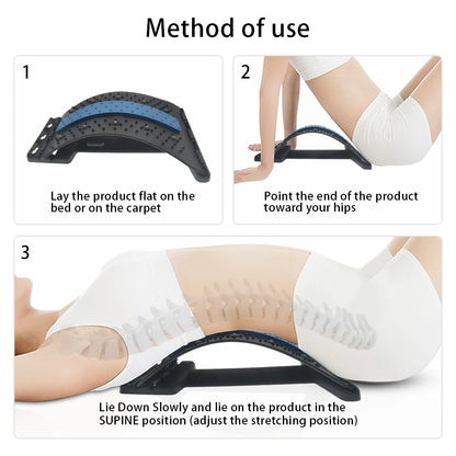 Ergonomisk ländryggssträckare och ryggmassagerare