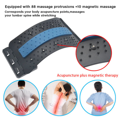 Ergonomisk ländryggssträckare och ryggmassagerare