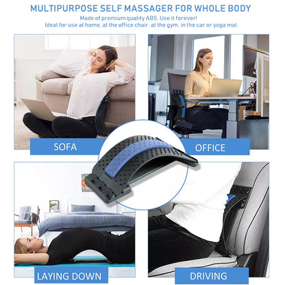 Ergonomisk ländryggssträckare och ryggmassagerare