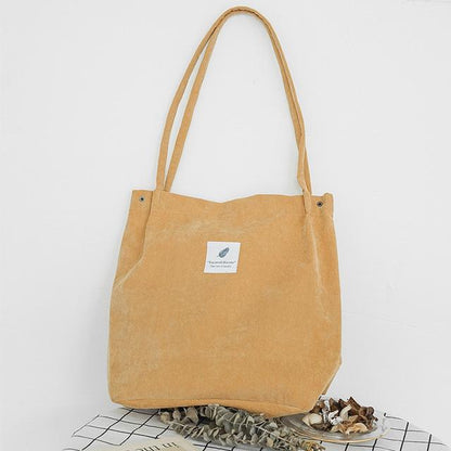 Corduroy Shoulder Tote Bag