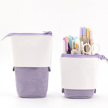 Multifunctional Corduroy Retractable Pencil Case
