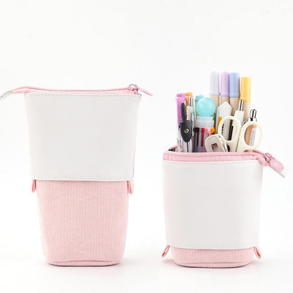 Multifunctional Corduroy Retractable Pencil Case
